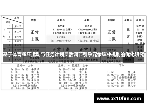 基于体育减压运动与任务计划灵活调节引擎冗余缓冲机制的优化研究
